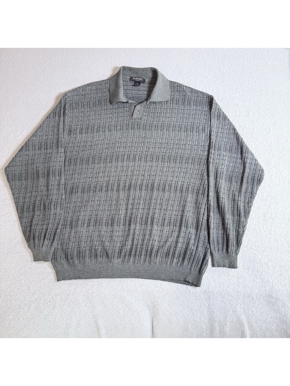Murano Mens V Neck Sweater Cotton Nylon‎ Black Lightweight Classic Size XL